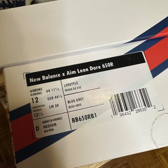 New Balance x Aime Leon Dore 650R ‘Navy Grey’ Men's Size 12 - Picture 6 of 6